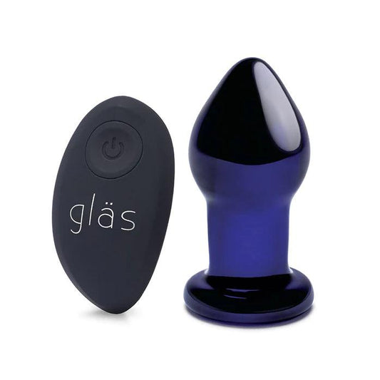 Gläs 3.5" Rechargeable Remote Controlled Vibrating Glass Butt Plug - Electric Eel - Vibe Delux LLC - vibedelux.com