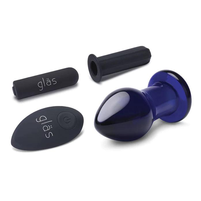 Gläs 3.5" Rechargeable Remote Controlled Vibrating Glass Butt Plug - Electric Eel - Vibe Delux LLC - vibedelux.com