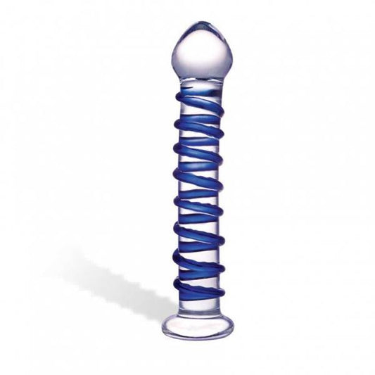 Gläs Blue Spiral Glass Dildo - Electric Eel - Vibe Delux LLC - vibedelux.com