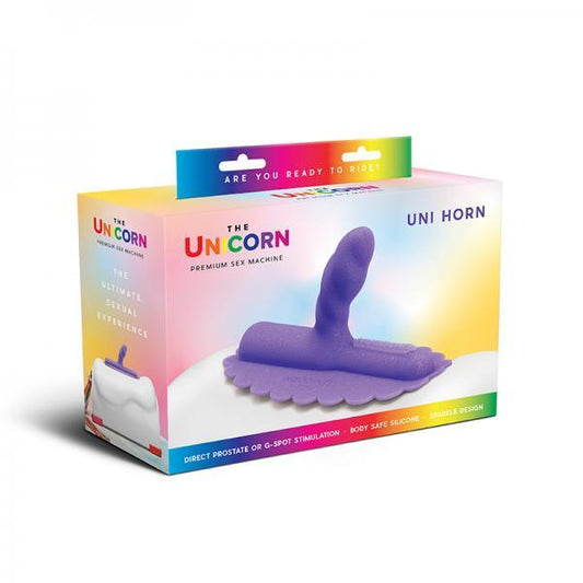 The Unicorn Uni Horn - Twisted Textured Silicone Attachment x Purple - The Cowgirl Premium Sex Machine - Vibe Delux LLC - vibedelux.com