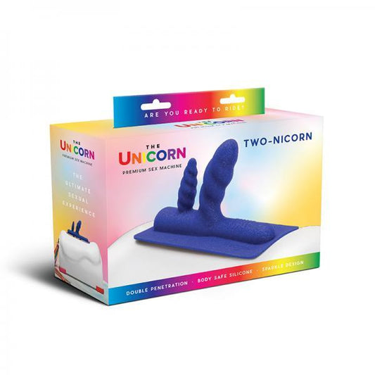 The Unicorn Two-Nicorn Silicone Attachment x Indigo - The Cowgirl Premium Sex Machine - Vibe Delux LLC - vibedelux.com