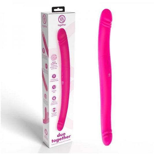 Duo - Double Ended Vibrating & Thrusting Dildo x Pink - Together - Vibe Delux LLC - vibedelux.com